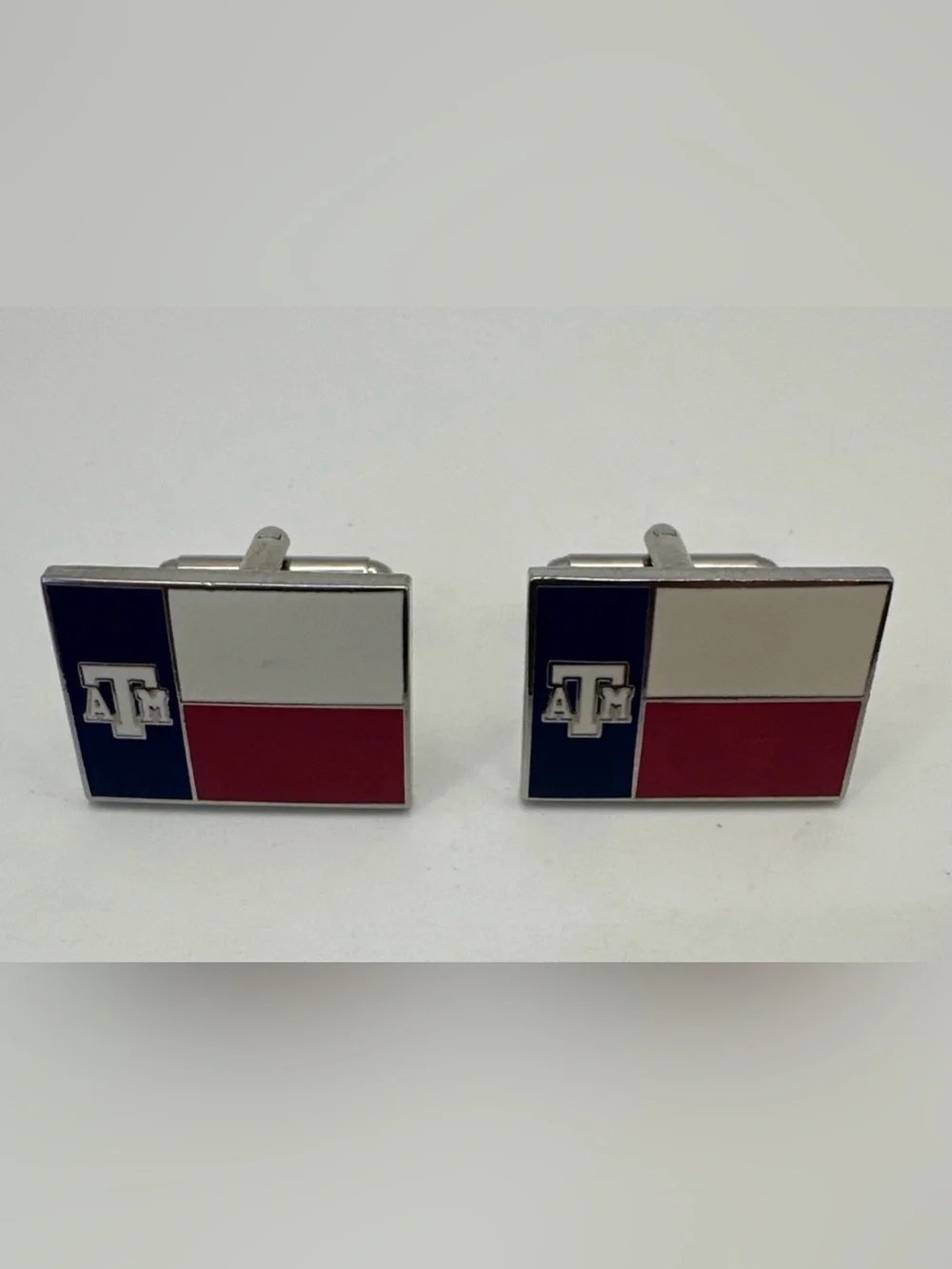Texas A&M Cufflinks by Twelve Gauge Design Red White Blue Patriotic University